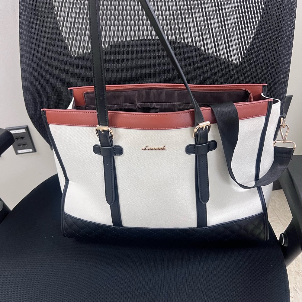 White and Black Tote Bag